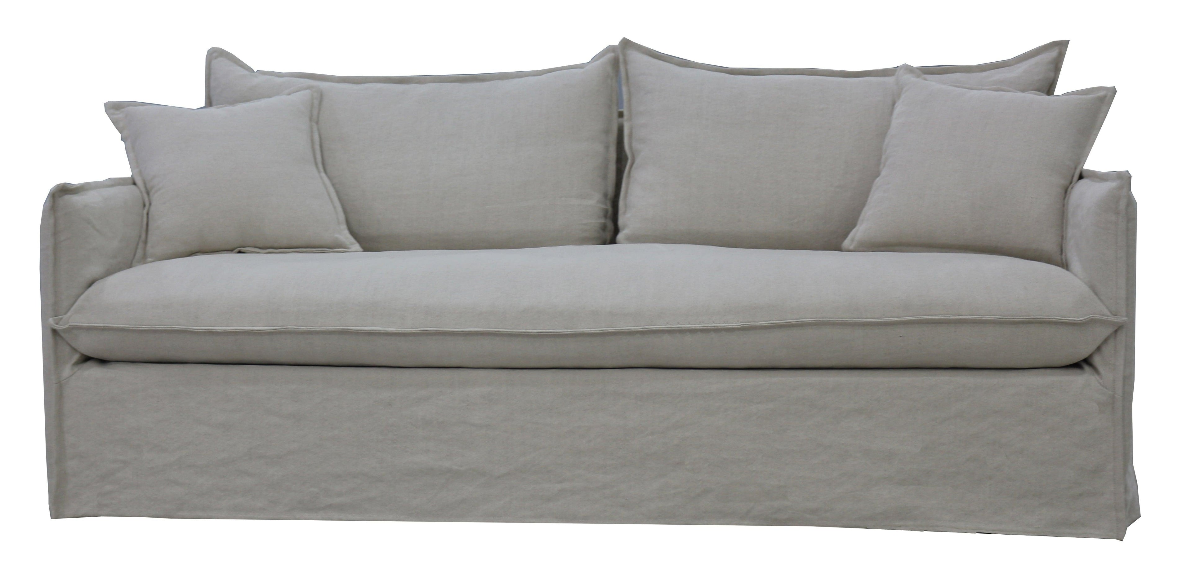 Chantilly 3 Seater Slipcover Sofa in Salt & Pepper polyester-linen on a pine and plywood frame