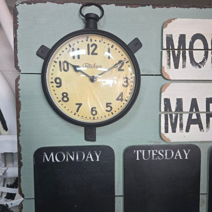 Country Memo Chalk Board with Clock