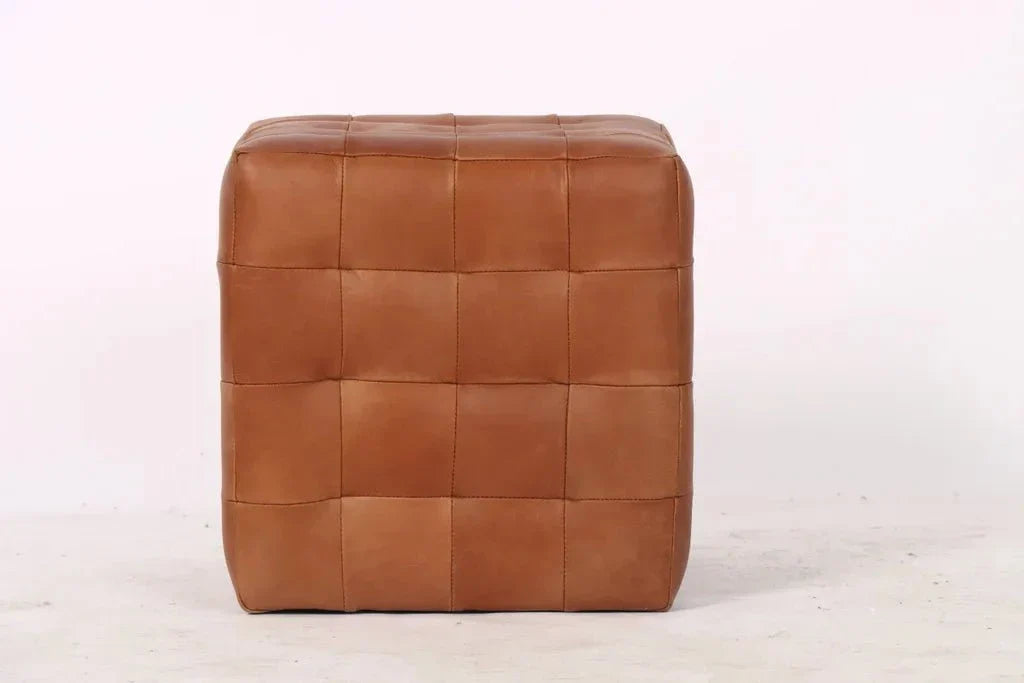 Cube Leather Ottoman