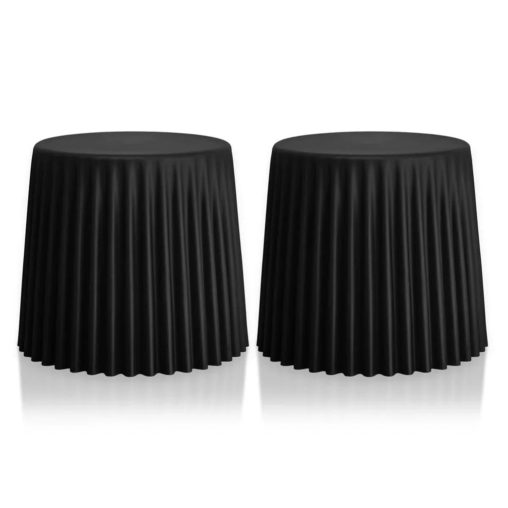 Cupcake Stool - Indoor/Outdoor - Black Set/2