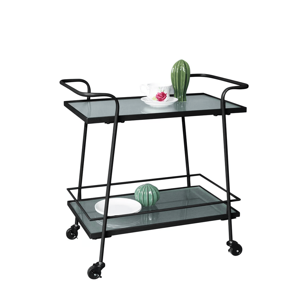 Curtis Metal Bar Cart Trolley with Wheels