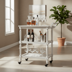 Cyrus Bar Cart - Pearl White