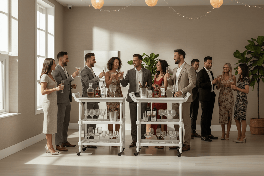 Cyrus Bar Cart - Pearl White