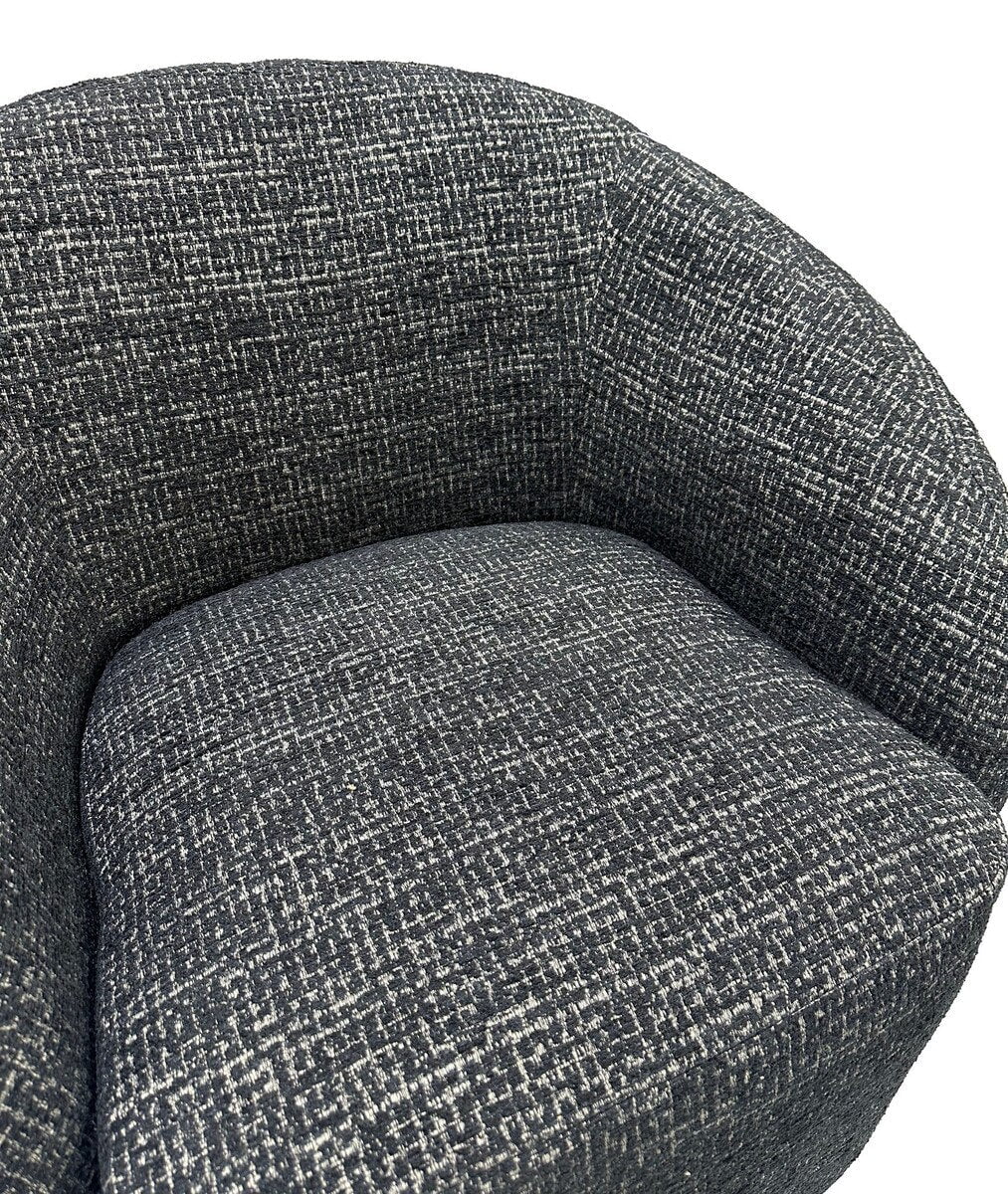 Daisey Swivel Accent Chair - Black & Silver