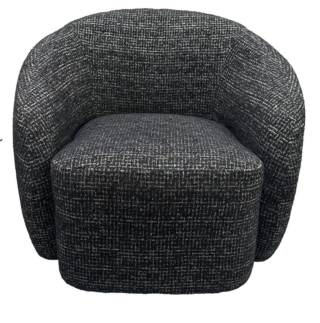 Daisey Swivel Accent Chair - Black & Silver