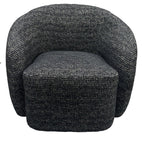 Daisey Swivel Accent Chair - Black & Silver