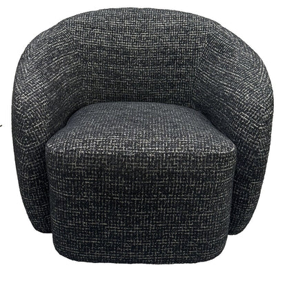Daisey Swivel Accent Chair - Black & Silver