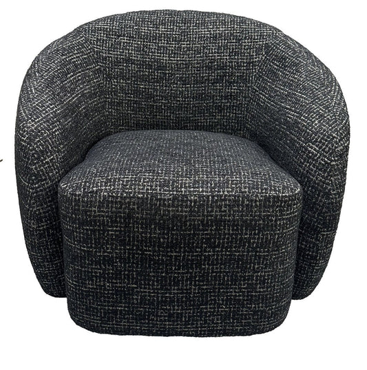 Daisey Swivel Accent Chair - Black & Silver