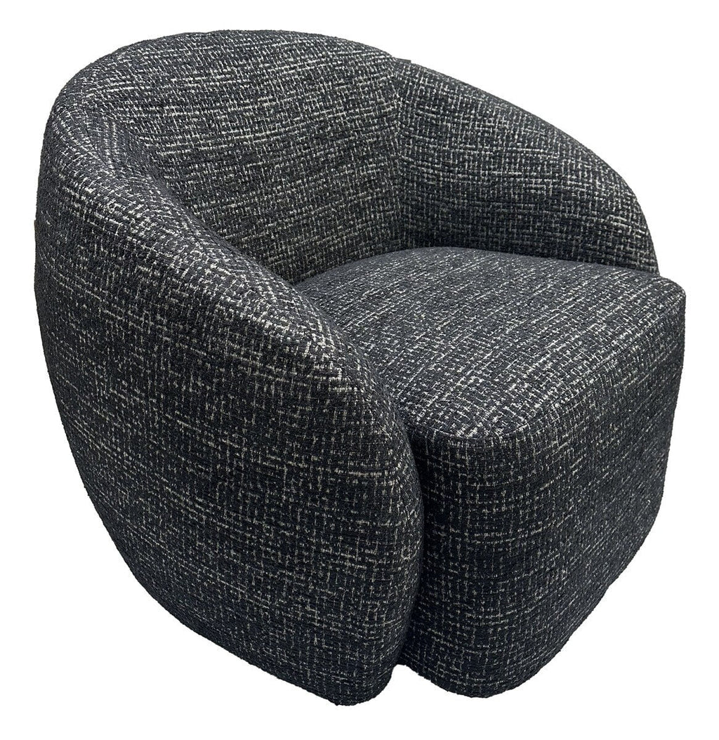 Daisey Swivel Accent Chair - Black & Silver