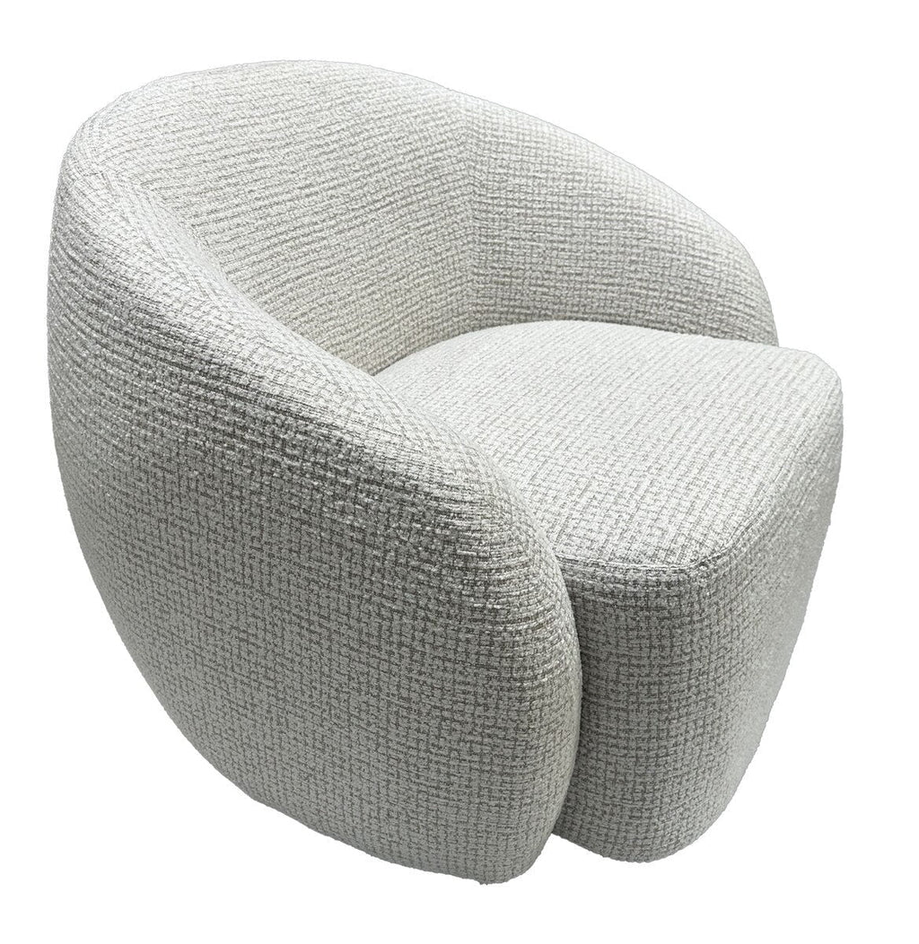 Daisey Swivel Accent Chair - White & Taupe