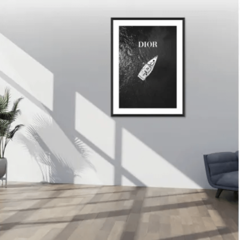 Dior Boat Framed Glass Print Wall Art