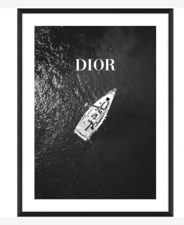Dior Boat Framed Glass Print Wall Art