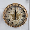 Distressed Copper Wall Clock with Gears