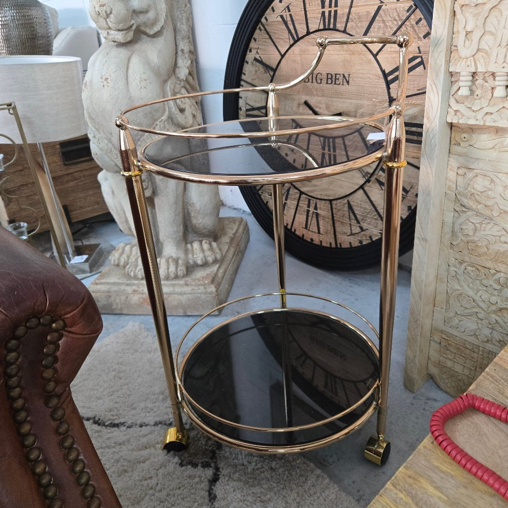 Dominique Round 2 Tier Bar Cart | Drinks Trolley