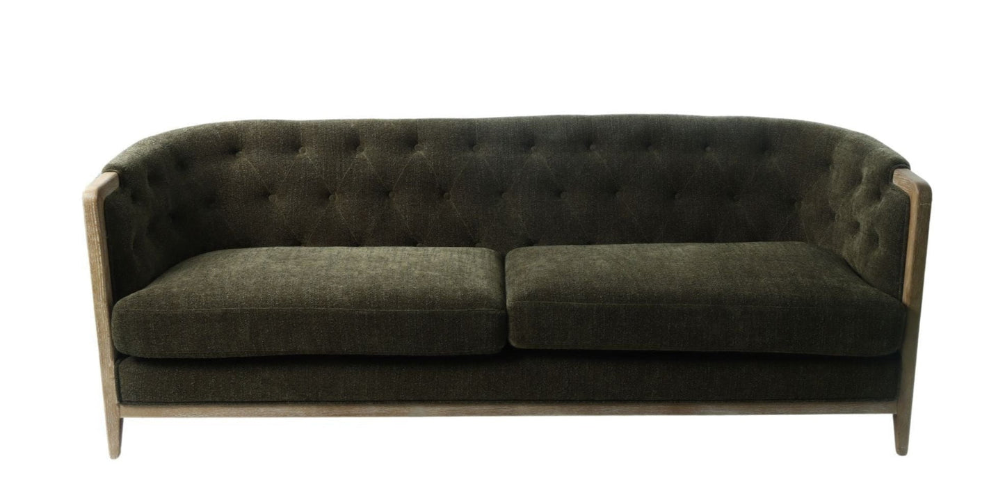 Ellsworth Tufted 3 Seater Sofa - Olive at online8 furniture store Auckland