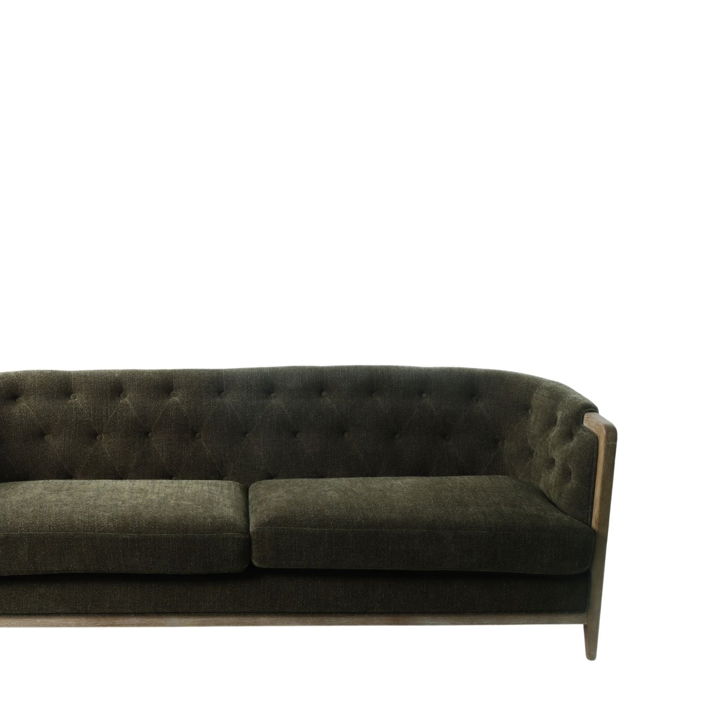 Ellsworth Tufted 3 Seater Sofa - Olive at online8 furniture store Auckland