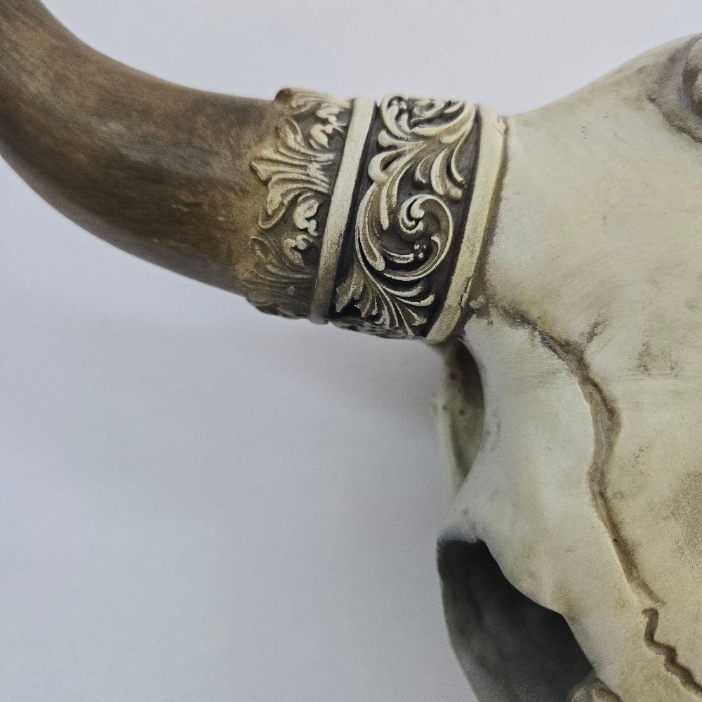 Faux Bone OX Skull Wall Hanging