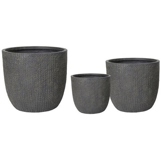 Indiana Clayfibre Pot Pebble-Set of 3
