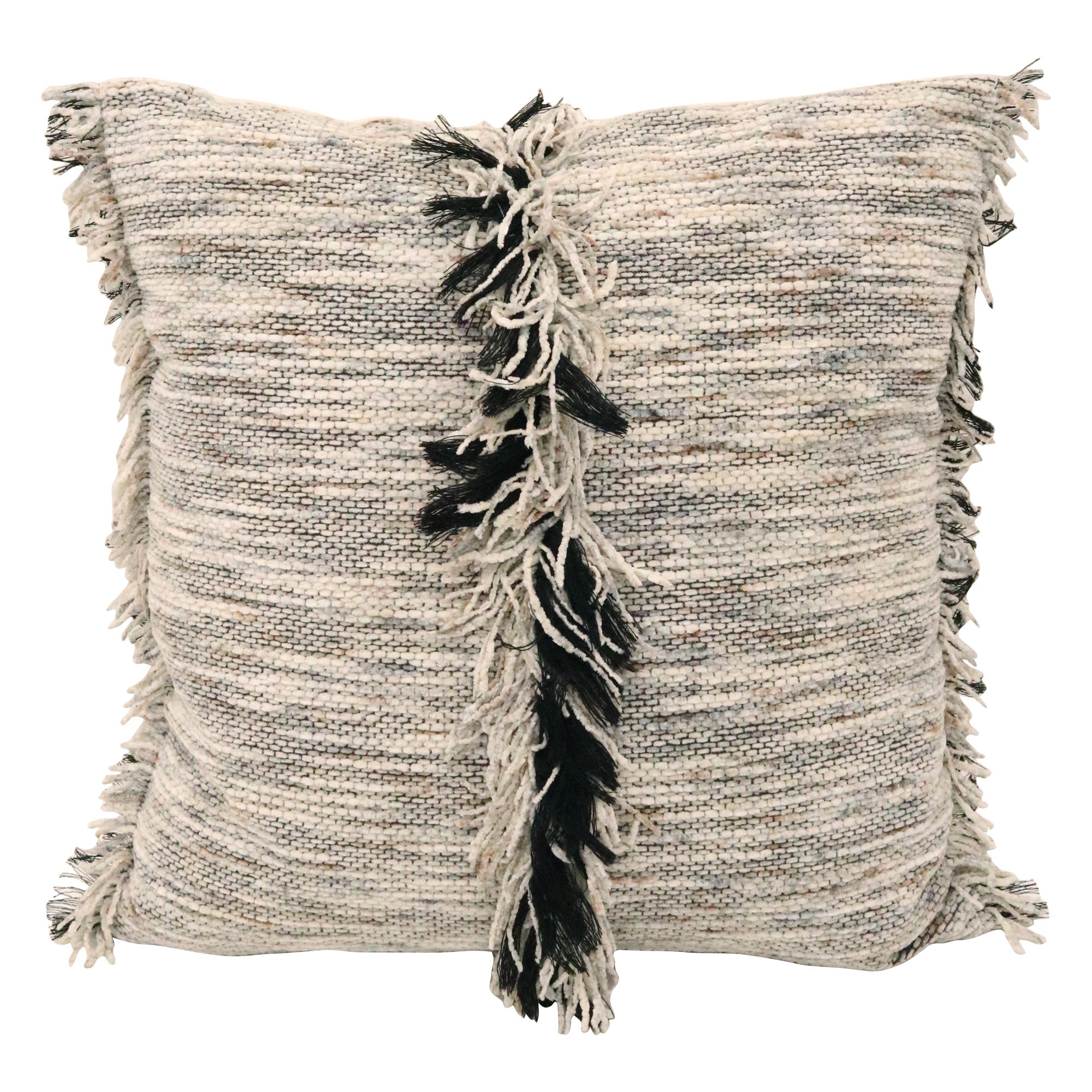 Fringe Cushion  - Stone