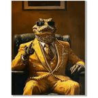 Gangster Crocodile Framed Canvas Wall Art