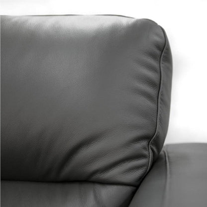 Georgia Leather 2 Seater Sofa - Gun Metal