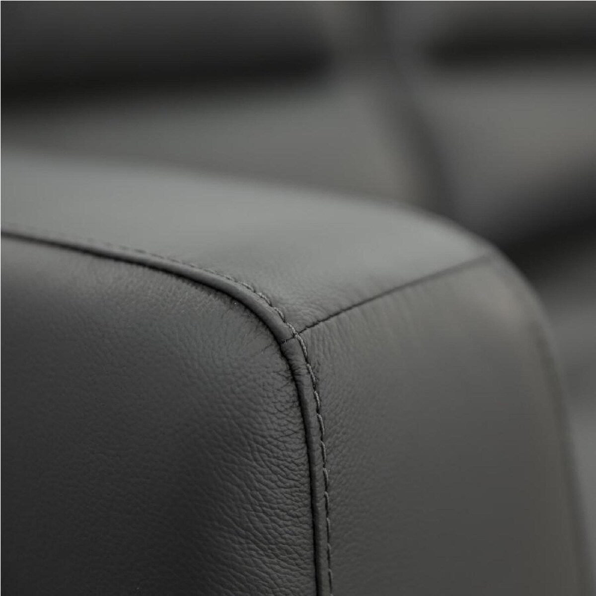 Georgia Leather 2 Seater Sofa - Gun Metal