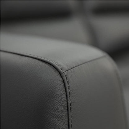 Georgia Leather 2 Seater Sofa - Gun Metal