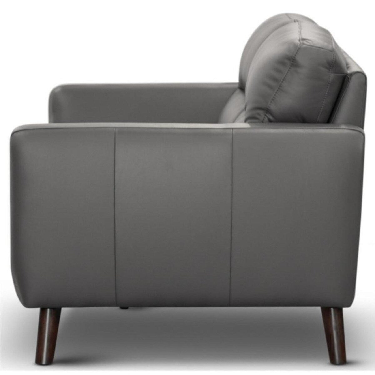Georgia Leather 2 Seater Sofa - Gun Metal