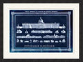 Glass Framed Wall Art – Potsdamer Schlösser Blueprint