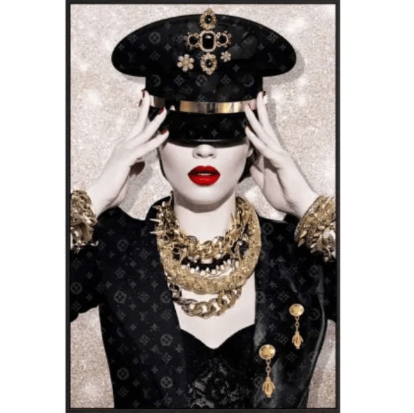 Glitzy Glamour Canvas with Frame Wall Art