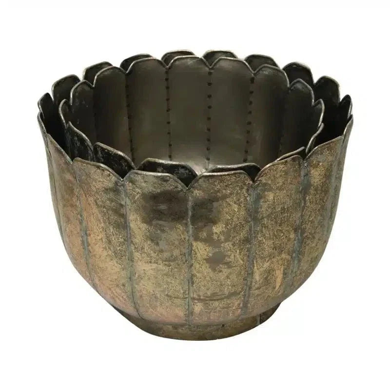 Gold Metal Planters Set/2