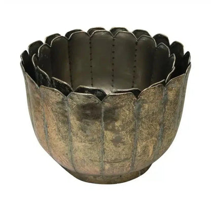 Gold Metal Planters Set/2