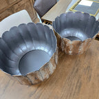 Gold Metal Planters Set/2