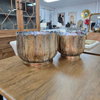 Gold Metal Planters Set/2