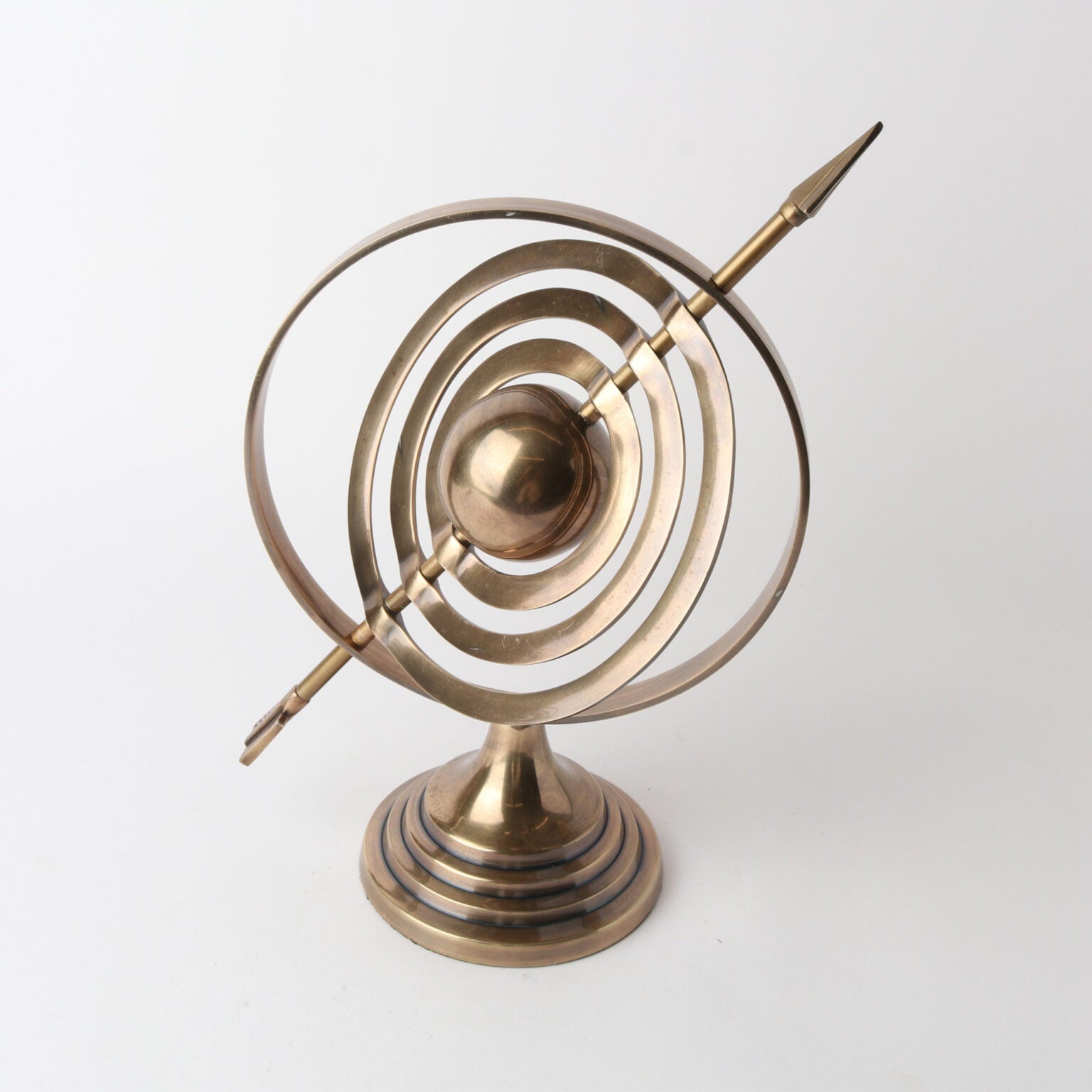Grand Antique Brass Armillary Sphere with Arrow (44cm) at Online8 Furniture Auckland NZ