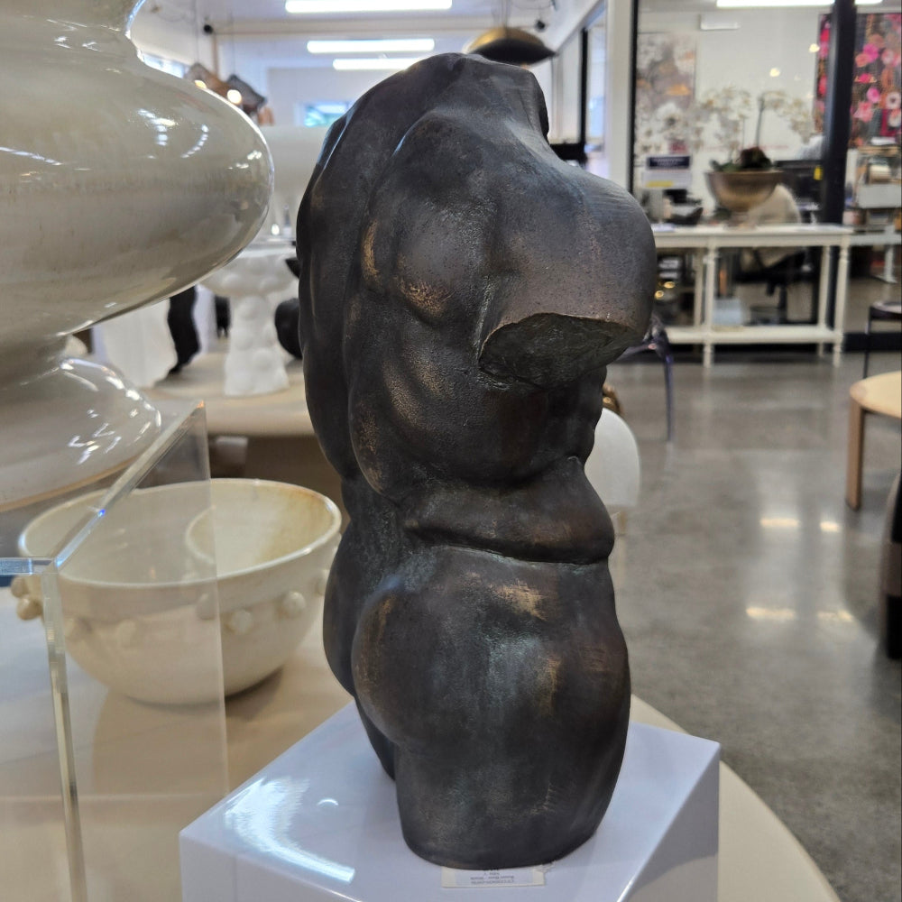 Greco Roman Nude Torso Sculpture - Black