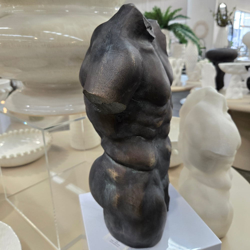 Greco Roman Nude Torso Sculpture - Black