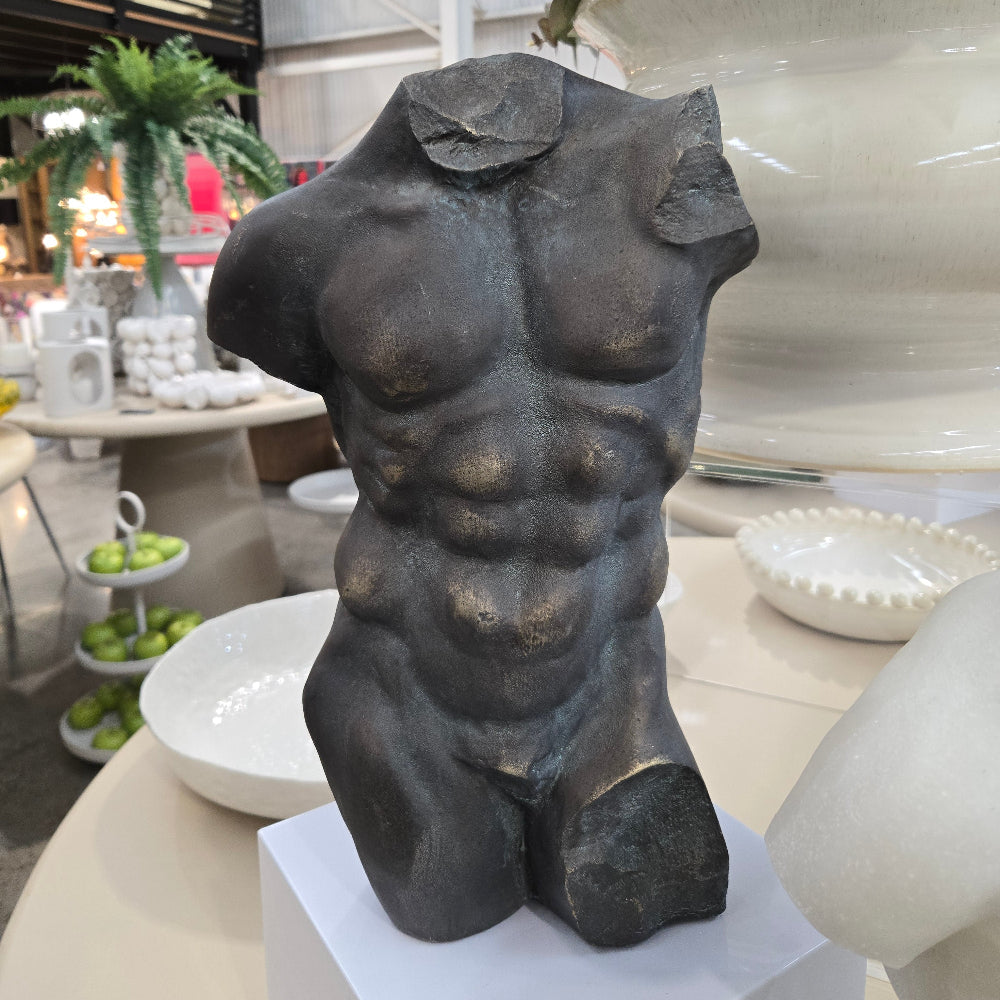 Greco Roman Nude Torso Sculpture - Black