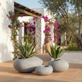 Pebble Shaped Outdoor Planter Set of 3 - Grey