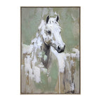 Hand Painted Horse Framed Canvas Wall Art