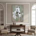 Hand Painted Horse Framed Canvas Wall Art