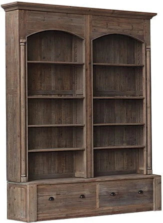 Hearthside Arch Top Bookcase - Reclaimed Elm