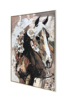 Horse Gaze Hand Painted Framed Canvas Wall Art