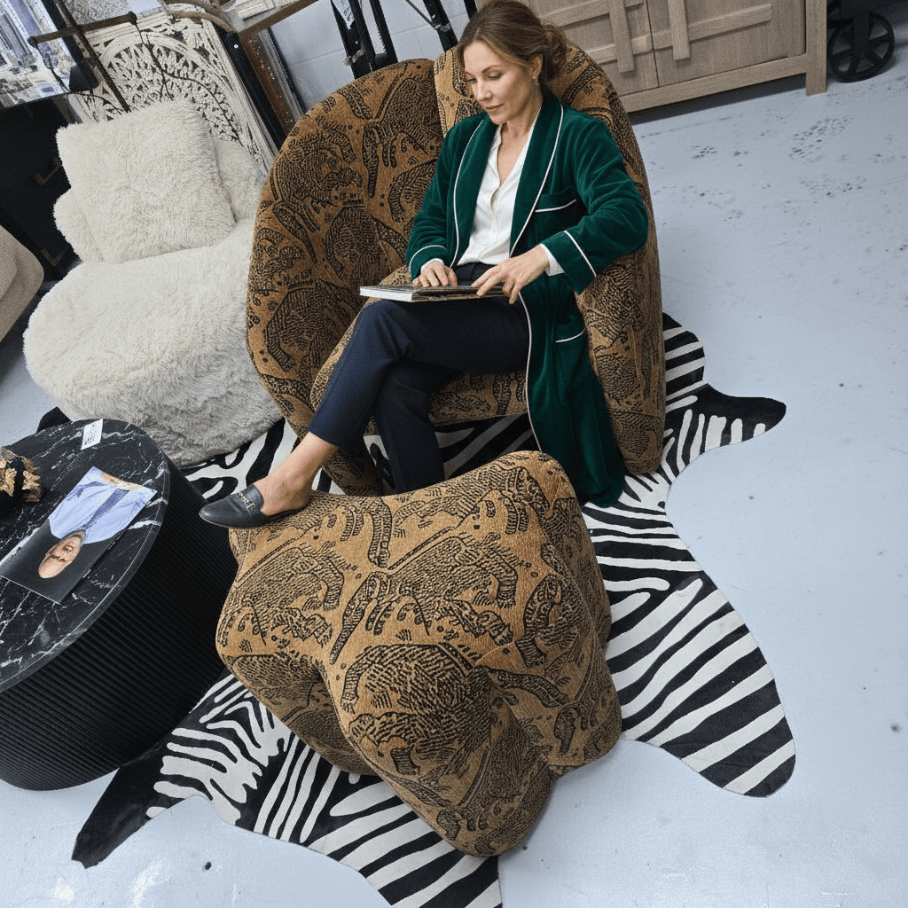 Huntress Armchair with Ottoman