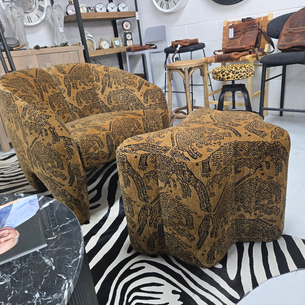 Huntress Armchair with Ottoman