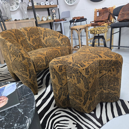 Huntress Armchair with Ottoman