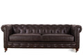 Huskins Chesterfield 3 Seater Sofa - Dark Brown