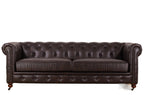Huskins Chesterfield 3 Seater Sofa - Dark Brown