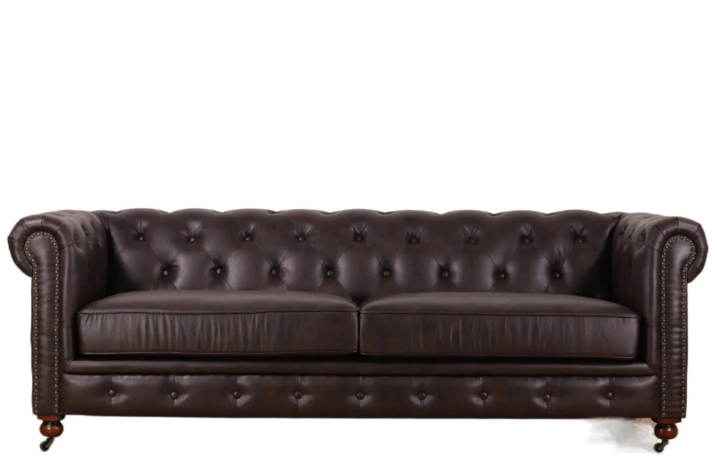 Huskins Chesterfield 3 Seater Sofa - Dark Brown