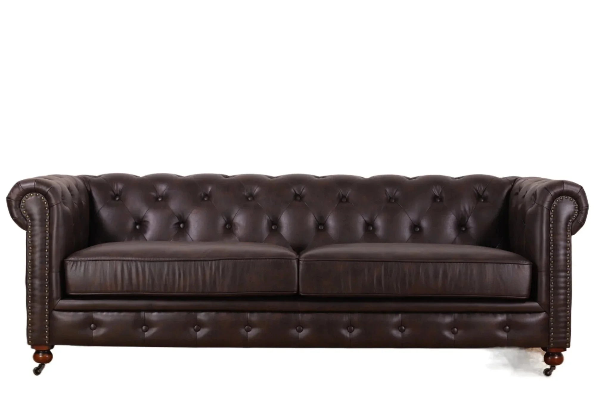 Huskins Chesterfield 3 Seater Sofa - Dark Brown